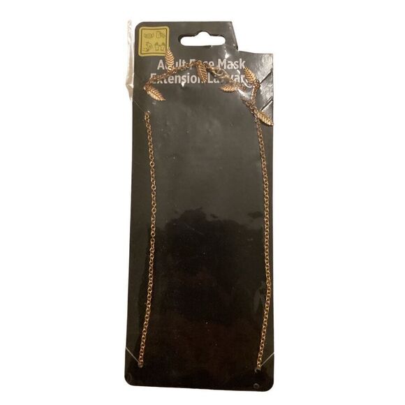 NWT Adult Mask Chain Lanyard Leaves Floral Fall Faux Gold Classy Everyday - Picture 3 of 5